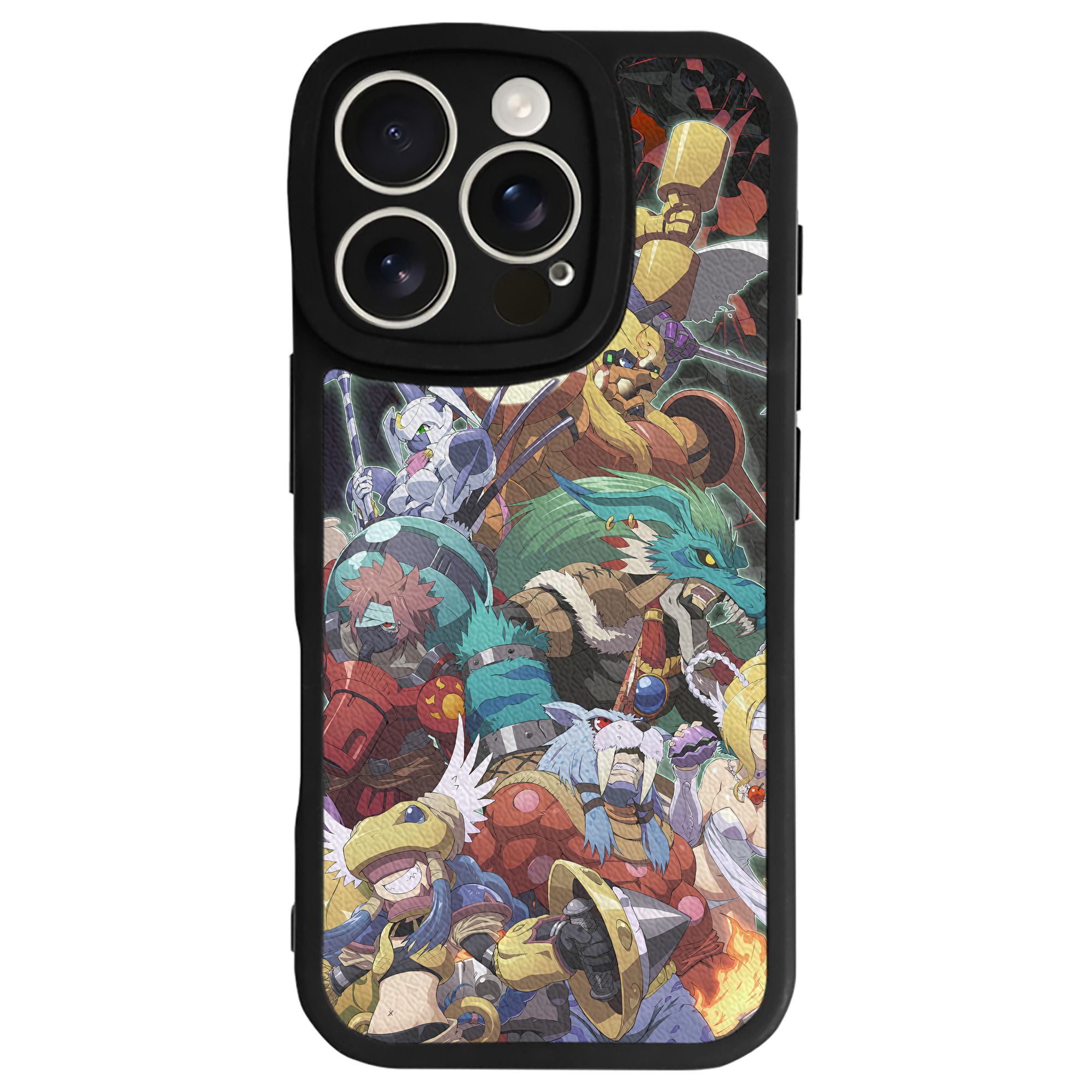 （画像用） Digimon デジタルモンスター/デジモン 【iPhone 16シリーズ対応】シリコンスマホケース（レザー調） 材質：シリコン